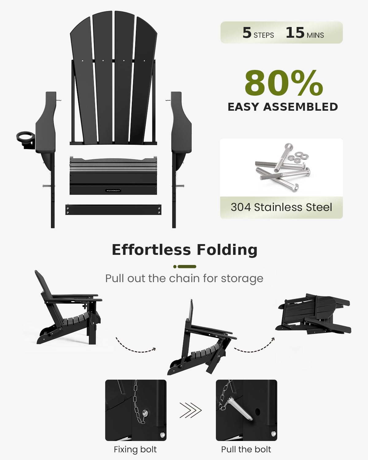 KOVRA Waterproof Adirondack Chair